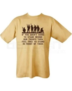 Behind Troops T-shirt - Sand - DEFCON AIRSOFT