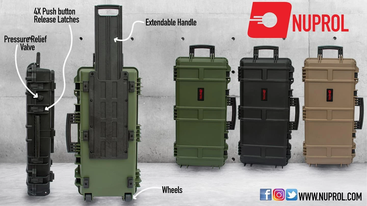 Nuprol Medium Wheeled Hard Case - Wave Foam - Green - DEFCON AIRSOFT 4 Nuprol Medium Wheeled Hard Case - Wave Foam - Green - DEFCON AIRSOFT - Image 2
