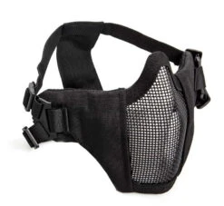 Half Face Mesh Mask With Cheek Pads ASG (Black) - DEFCON AIRSOFT