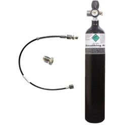 ACM 300 Bar Airgun Charging Cylinder With Jubilee Gun Valve, Gauge, Bleed And 500mm Anti Kink DIN Hose - 5L - DEFCON AIRSOFT