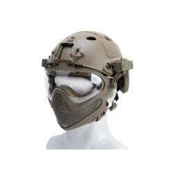 Big Foot Pilot Helmet Steel Mesh Version Tan LARGE FIT - DEFCON AIRSOFT